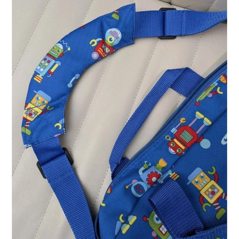 Wildkin Kids Overnighter Robots Duffel Bag Carry On Shoulder Strap Adjustable
